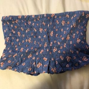 Blue floral crop top